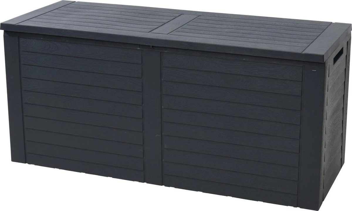 KOOPMAN Kussenbox - Tuinkist - Opslagbox - 240 Liter - Met Verzonken Handgrepen - 115x45x53CM - Zwart 5 KOOPMAN Kussenbox - Tuinkist - Opslagbox - 240 Liter - Met Verzonken Handgrepen - 115x45x53CM - Zwart - Afbeelding 3