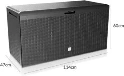 Prosperplast Opbergbox Met Deksel – Waterdicht Wielen 290 L -Antraciet -Tuingereedschap Serie Winkel 1200x732 6