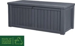 Keter Rockwood Opbergbox - 570L - 155x72,4x64,4cm - Grafiet -Tuingereedschap Serie Winkel 1200x738 8
