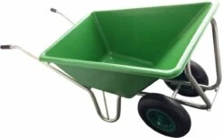 Kruiwagen Met Dubbel Luchtwiel Stal Eco Groen 160 Liter -Tuingereedschap Serie Winkel 1200x741