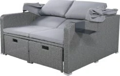 Polyrattan Patio Rieten Meubels Set Voor 2 Personen-Outdoor Rattan Sofa Set Met Intrekbare Luifel-lounge Bank-PE Rotan Loveseat Voor Achtertuin Veranda Tuin Zwembad Balkon-grijs -Tuingereedschap Serie Winkel 1200x761 4