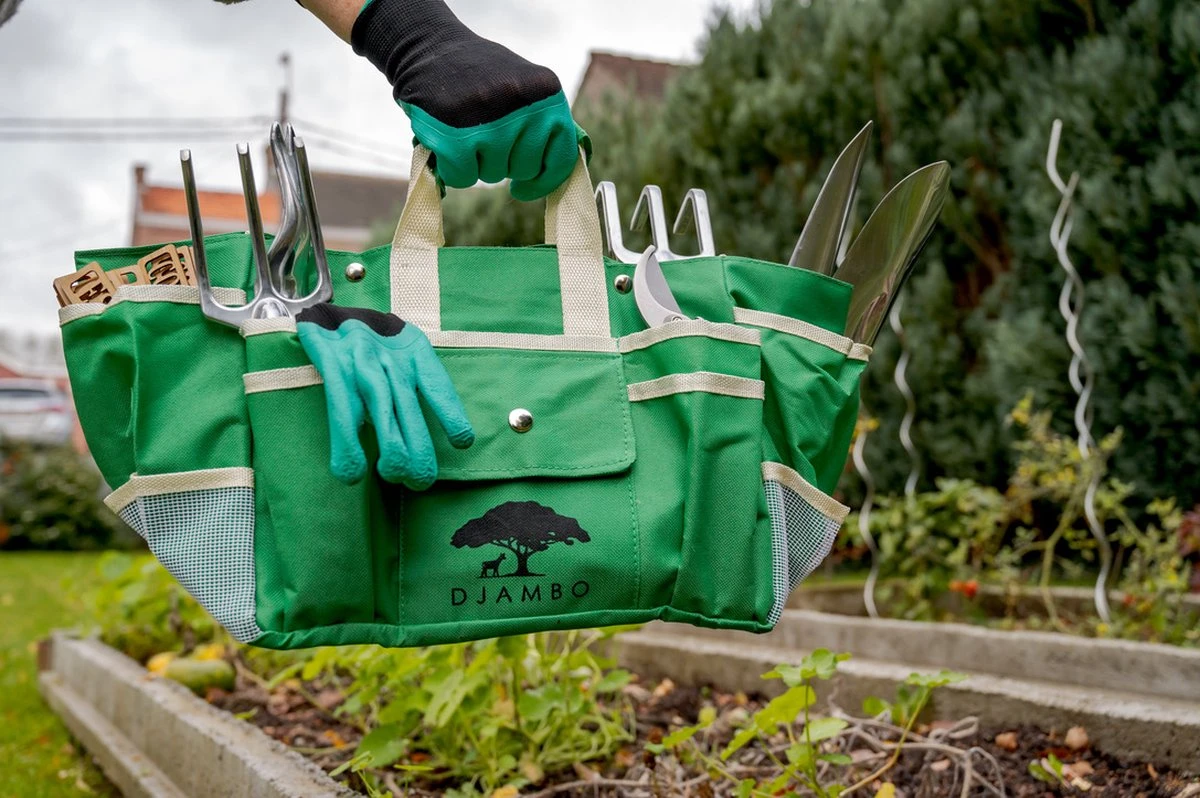 Djambo Tuingereedschap Set 8-delig Tuinsetje Met 15 Unieke Bamboe Plantetiketten In 1 Draagtas - Compleet Tuingereedschap Voor De Tuinliefhebbers 20 Djambo Tuingereedschap Set 8-delig Tuinsetje Met 15 Unieke Bamboe Plantetiketten In 1 Draagtas - Compleet Tuingereedschap Voor De Tuinliefhebbers - Afbeelding 18