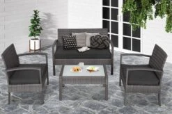 Casaria Polyrattan Loungeset – 2 Stoelen 1 Bank 1 Tafel - Antraciet -Tuingereedschap Serie Winkel 1200x798 31
