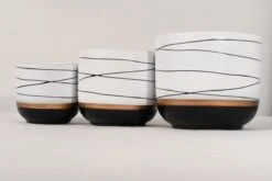 Bloempotten Binnen - Keramiek - Gouden Rand - Bloempot Buiten - Afvoergat 24 Cm - Wit Zwart – Groot -Tuingereedschap Serie Winkel 1200x800 733