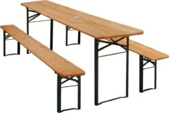 Casaria Tuinset Hout – 2 Banken 1Tafel Inklapbaar - 170x46x75cm -Tuingereedschap Serie Winkel 1200x803 5