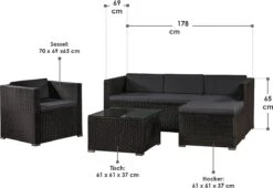 Polyrotan Loungeset Punta Cana L - Zwart -Tuingereedschap Serie Winkel 1200x828 6