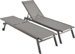 ELSA - Set Van 2 Ligstoelen Van Aluminium En Textileen, Ligbed Multipositioneel Met Wieltjes, Kleur Antraciet/donkergrijs 11 ELSA - Set Van 2 Ligstoelen Van Aluminium En Textileen, Ligbed Multipositioneel Met Wieltjes, Kleur Antraciet/donkergrijs -Tuingereedschap Serie Winkel 1200x854 5