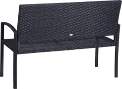 Outsunny Polyrotan Tuinbank 2-zits Parkbank Bank Staal Zwart 867-022 -Tuingereedschap Serie Winkel 1200x874 4