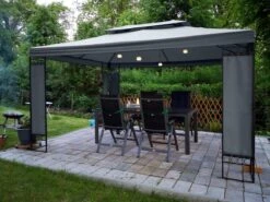 Casaria Paviljoen Lorca 3x3m - UV-bescherming 50+ Metaal - Antraciet -Tuingereedschap Serie Winkel 1200x900 83