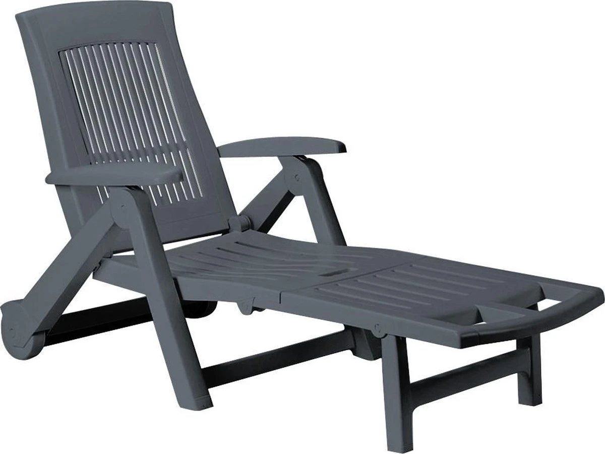 Casaria Ligstoel Zircone – Verstelbaar/Wielen Tot 120 Kg – Antraciet 3 Casaria Ligstoel Zircone – Verstelbaar/Wielen Tot 120 Kg – Antraciet