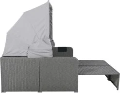 Polyrattan Patio Rieten Meubels Set Voor 2 Personen-Outdoor Rattan Sofa Set Met Intrekbare Luifel-lounge Bank-PE Rotan Loveseat Voor Achtertuin Veranda Tuin Zwembad Balkon-grijs -Tuingereedschap Serie Winkel 1200x929 2