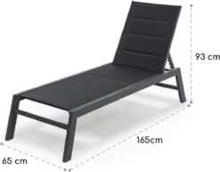 Blumfeldt Renazzo Lounge Ligstoel - Ligbed Voor De Tuin - Aluminium Tuinstoel - 6 Standen - Waterafstotend - Bekleding Van 70 % Pvc En 30 % Polyetheen - Zwart -Tuingereedschap Serie Winkel 1200x940 3