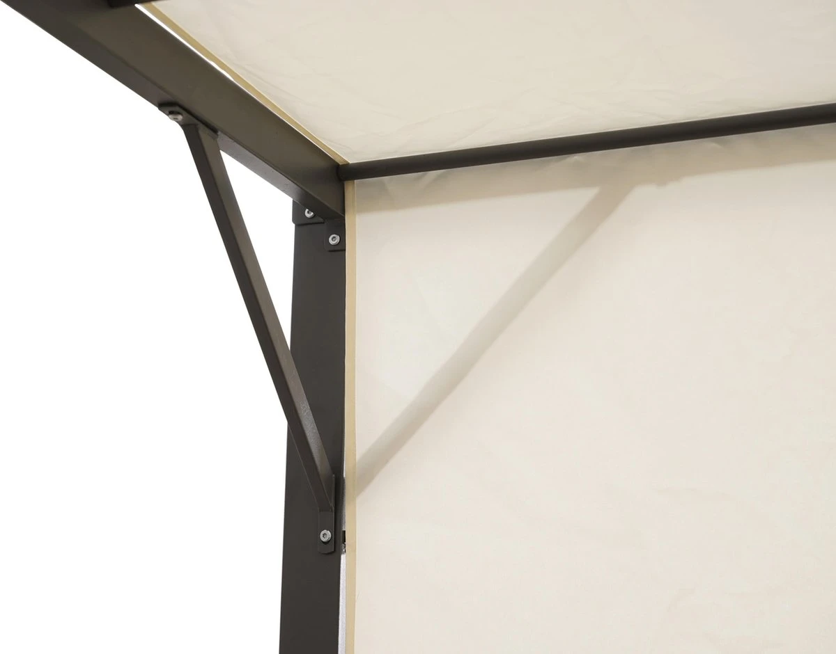 MaxxGarden Pergola - Partytent - Tuinpaviljoen Met één Gesloten Zijkant - 3x3x2,3 M - Cream 6 MaxxGarden Pergola - Partytent - Tuinpaviljoen Met één Gesloten Zijkant - 3x3x2,3 M - Cream - Afbeelding 4