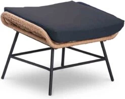 BUITEN Living Dex Wicker Loungestoel Tuin Incl. Wicker Voetenbank | Wicker + Aluminium | Bamboe Antraciet -Tuingereedschap Serie Winkel 1200x951 3