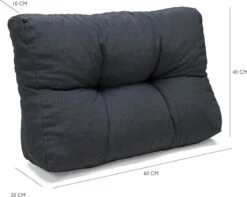 Palletkussen Basic Comfort Rugdeel Halve Pallet Lengte Grijs 60x40x10/20cm -Tuingereedschap Serie Winkel 1200x955