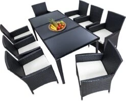 Tectake - Tuinmeubelset - 8 Persoons - Zwart 13 Tectake - Tuinmeubelset - 8 Persoons - Zwart -Tuingereedschap Serie Winkel 1200x967 2