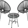 Songmics Balkonmeubilair, Tuinmeubelset, Set Van 3, Zitgroep, Terrasmeubilair, Glazen Tafelblad, 2 Stoelen, Voor Binnen En Buiten, Voor Patio, Tuin, Balkon, Buiten, Zwart GGF013B02 -Tuingereedschap Serie Winkel 1200x973 4
