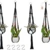 4 Stuks Zwarte Macrame Plantenhangers - Boho Handgeweven Katoen Hangpot Voor Binnen/Buiten - Hangende Bloempot Met Kralen - Macramé Touw/Koord Hangplant Houder - Bohemian Wandhanger Decoratie - Plant Hanger - Verticale Tuin Bloempothouder Planthanger -Tuingereedschap Serie Winkel 1200x975 7