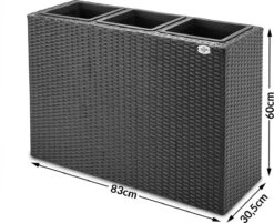 Casaria Staande Plantenbak – Met Waterafvoer 83x30,5x60cm - Zwart -Tuingereedschap Serie Winkel 1200x976 11