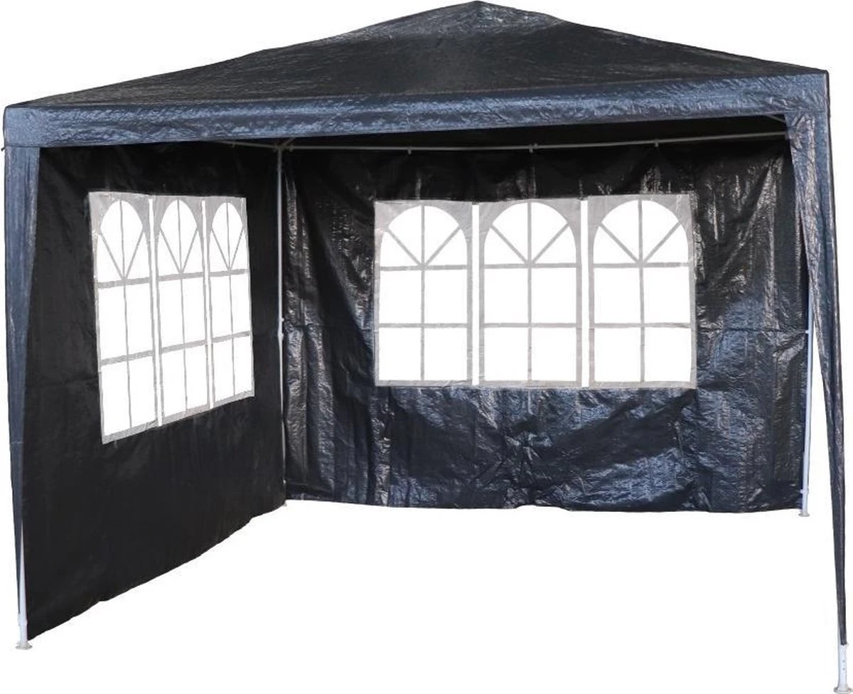 Garden Royal Partytent 3x3m Grijs Met 2 Zijwanden 3 Garden Royal Partytent 3x3m Grijs Met 2 Zijwanden