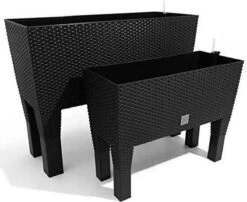 Prosperplast Kunststof Rato Plantenbak Op Poten Met Irrigatiesysteem Antraciet 80 X 33 X 62 Cm - 72 Liter - Balkonbakken/bloembakken -Tuingereedschap Serie Winkel 1200x979 6