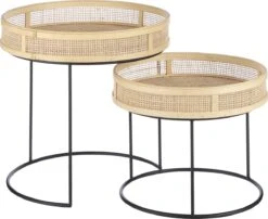 Mica Decorations Leandro Bijzettafel - Set Van 2 - H45 X Ø45 Cm - Zwart -Tuingereedschap Serie Winkel 1200x983 7