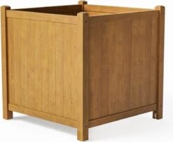 Houten Plantenbak Met Wieltjes 50x50 - Geolied Duurzaam FSC Acaciahout – Bloembak Buiten - Plantenbakken Buiten - Perfecthomeshop -Tuingereedschap Serie Winkel 1200x986 3