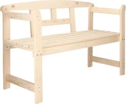 Merkloos Springos Tuinbank | Tuinbankje | Zitbank Buiten | Naaldhout | 119 X 78 X 45 Cm | Licht -Tuingereedschap Serie Winkel 1200x989 3