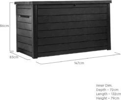 Keter Ontario Opbergbox - 870L - 147x83x86cm - Grafiet -Tuingereedschap Serie Winkel 1200x990 1