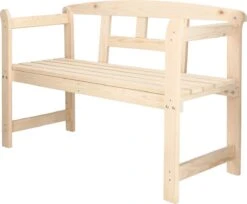Merkloos Springos Tuinbank | Tuinbankje | Zitbank Buiten | Naaldhout | 119 X 78 X 45 Cm | Licht -Tuingereedschap Serie Winkel 1200x990 2
