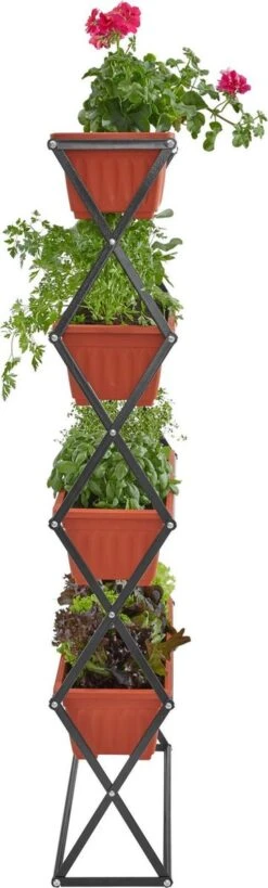 Tectake - Verticaal Plantenrek Met 4 Bakken - 403445 -Tuingereedschap Serie Winkel 362x1200