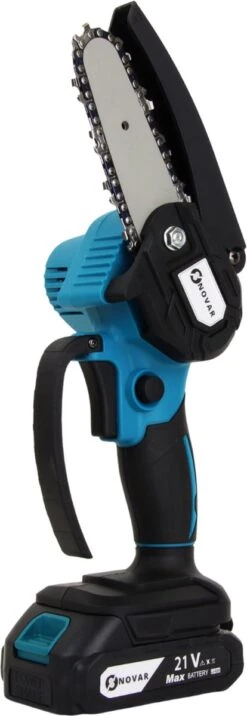 NovarGarden® Mini Kettingzaag NG1 - Met 2x Accu - Takkenzaag - Snoeizaag - Electrisch - Handzaag - Boomzaag - 21V -Tuingereedschap Serie Winkel 414x1200