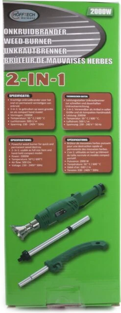 Hofftech Weed Burner Elektrische Onkruidbrander - 2000W - Max. 600 °C - BBQ Aansteker -Tuingereedschap Serie Winkel 466x1200