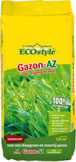 ECOstyle Gazon AZ Organische Gazonmest – Voor Diepgroen En Sterk Gazon – Geeft Tot 120 Dagen Voeding – Werkt Tegen Mos - 30 M² - 2 KG -Tuingereedschap Serie Winkel 562x1200 2