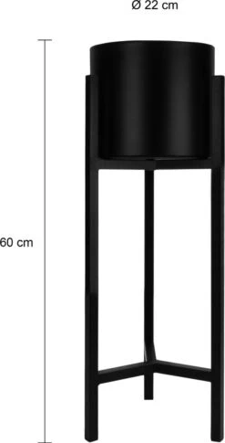 QUVIO Plantenstandaard Binnen - Inclusief Pot - Staande Plantenbak - Metaal - Bloempot - 22 X 22 X 60 Cm - Zwart -Tuingereedschap Serie Winkel 611x1200 5
