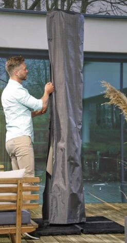 Weersbestendige Parasolhoes - Max. 4 X 4 M - Grijs / Antraciet - Zweefparasol -Tuingereedschap Serie Winkel 627x1200 1