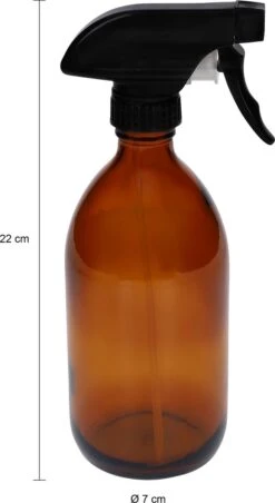 QUVIO Sprayfles - Spuitfles - Plantenspuit - Schoonmaak Spuit - Huishoudspray - Leeg/Hervulbaar - Kamerspray - Allesreiniger - Glazen Sprayflacon - Waterspuit - Kappersspuit - 500 Ml - Glas - Bruin - Zwart -Tuingereedschap Serie Winkel 656x1200 2