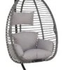 Pro Garden Lowander Hangstoel Egg 191x126x126- Schommelstoel Met Rattan Cocoon En Robuust Stalen Standaard Incl. Kussens - Volledig Inklapbaar - Lichtgrijs -Tuingereedschap Serie Winkel 667x1200