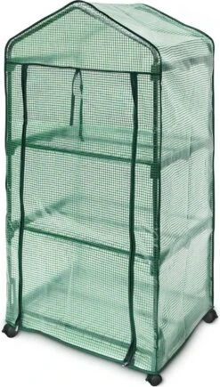 Relaxdays Kas Met Wielen - Tuinkas 3 Etages - Broeikas Kweekkas Tuin / Balkon 130 Cm Hoog - PE -Tuingereedschap Serie Winkel 681x1200 3