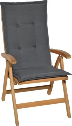 Beautissu Loft HL – Set Van 4 Tuinkussens Hoge Rug 120x50x6 Cm Kussen Grafiet Grijs Tuinstoelkussens Zitkussen Tuinstoel -Tuingereedschap Serie Winkel 682x1200 1