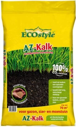 ECOstyle AZ Kalk Micro Korrel – Voor Gazon, Sier- En Moestuin - Corrigeert Zuurgraad Direct En Langdurig - Werkt Tegen Mos - CO2-Neutraal – 135 M² - 10 KG -Tuingereedschap Serie Winkel 717x1200 2