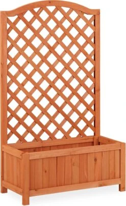 Relaxdays Plantenbak Met Klimrek - Bloembak Trellis - Rankhulp Hout - Voor Klimplanten -Tuingereedschap Serie Winkel 734x1200 1