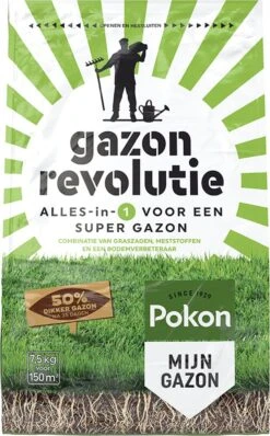 Pokon Gazon Revolutie - 7,5kg - Gazonmest / Graszaad / Bodemverbeteraar - Geschikt Voor 150m² - Binnen 15 Dagen Resultaat -Tuingereedschap Serie Winkel 744x1200 1