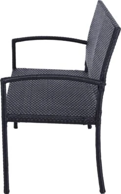 Outsunny Polyrotan Tuinbank 2-zits Parkbank Bank Staal Zwart 867-022 -Tuingereedschap Serie Winkel 753x1200 1