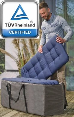 Opbergtas Voor Tuinmeubelkussens - 125 X 40 X 50 Cm (4 – 6 Lounge- Tuinkussens) - Grijs / Antraciet -Tuingereedschap Serie Winkel 754x1200 1