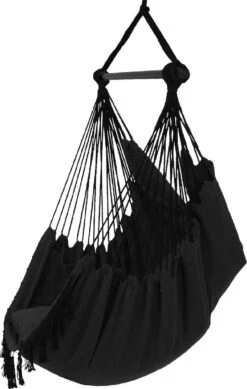 Vita5 XXL Hangstoel - Binnen&Buiten Hangnest - Incl. 2 Kussens En Boekenvak - Volwassenen&Kinderen - Hangmatstoel Tot 225kg - Zwart -Tuingereedschap Serie Winkel 761x1200 1