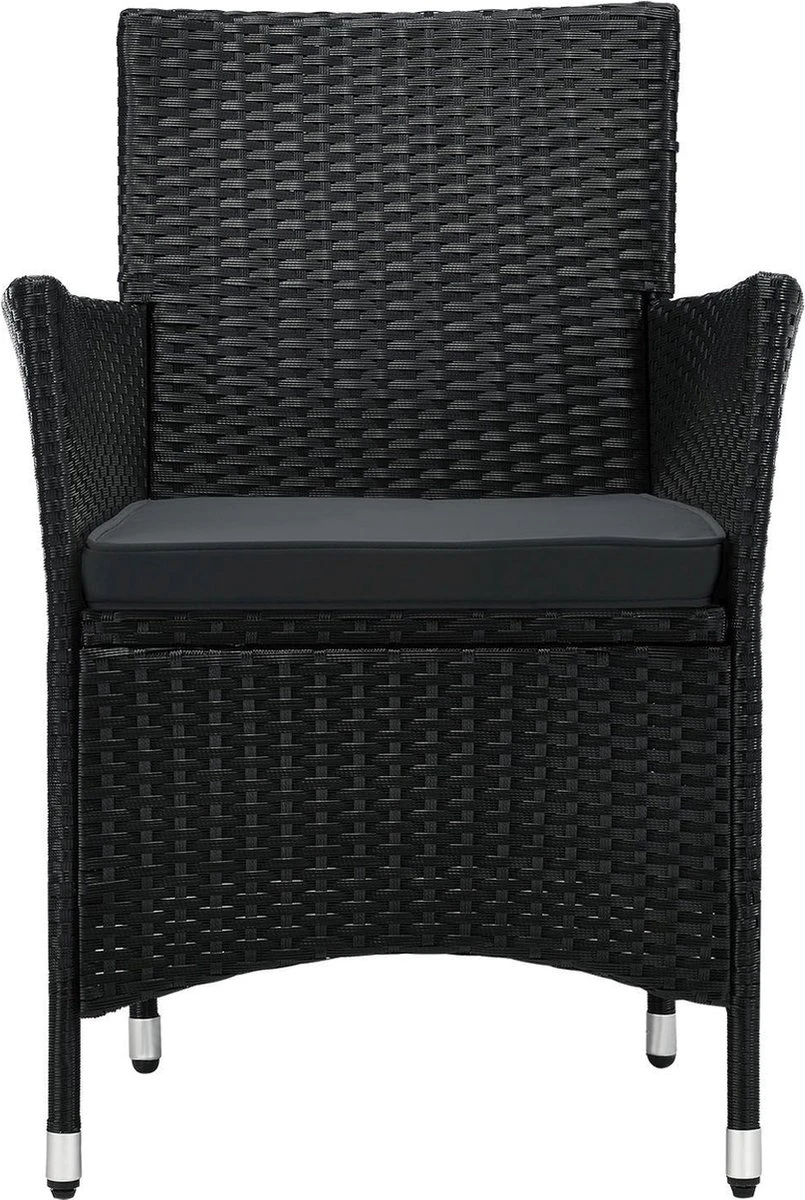 Polyrotan Balkonset - Bayamo - 3-delig - Zwart 7 Polyrotan Balkonset - Bayamo - 3-delig - Zwart - Afbeelding 5