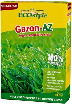 ECOstyle Gazon AZ Organische Gazonmest – Voor Diepgroen En Sterk Gazon – Geeft Tot 120 Dagen Voeding – Werkt Tegen Mos - 30 M² - 2 KG -Tuingereedschap Serie Winkel 830x1200 2