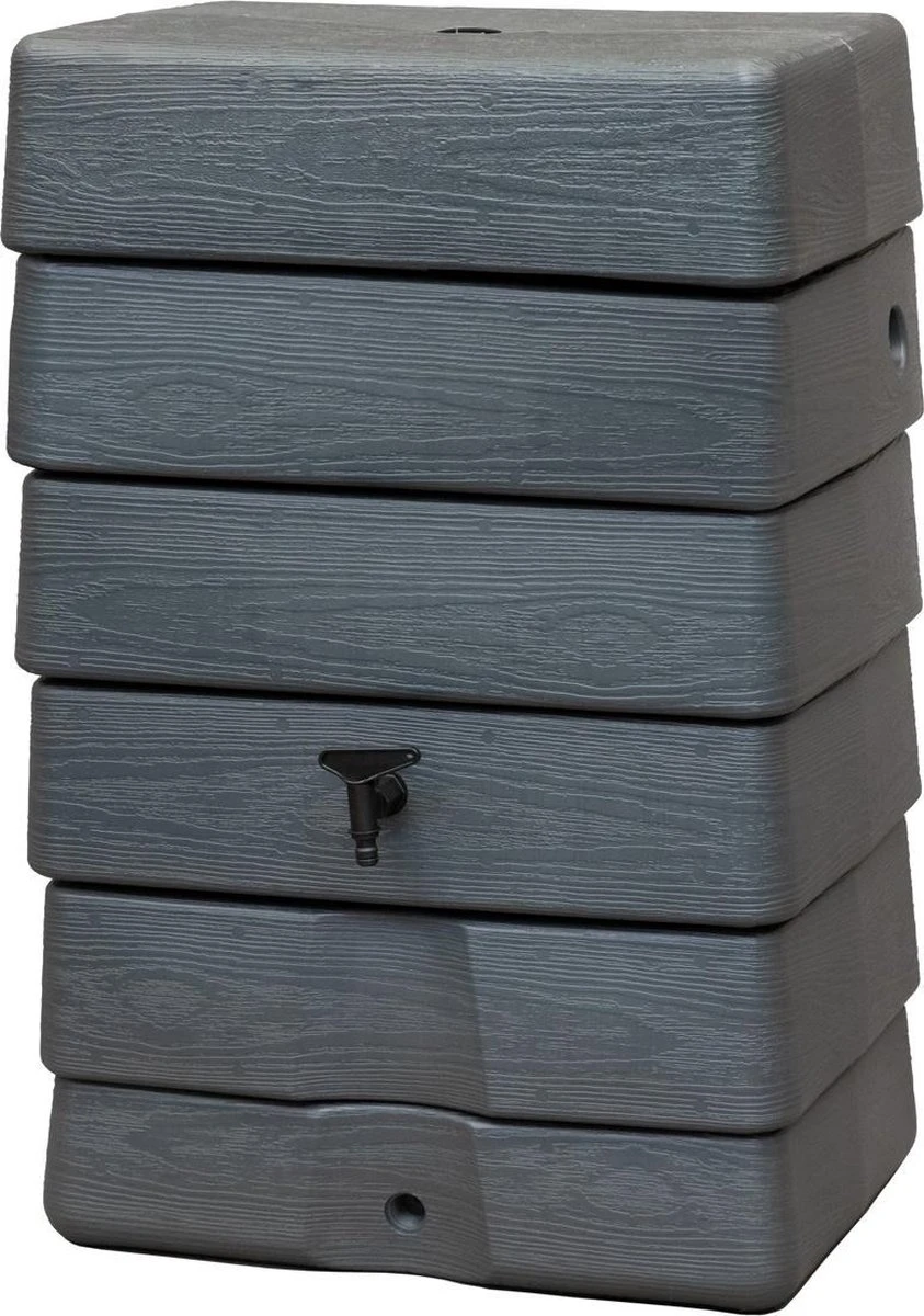 Antraciet Muurtank 168L | Rechthoekige Regenton | Compleet Met Accessoires 4 Antraciet Muurtank 168L | Rechthoekige Regenton | Compleet Met Accessoires - Afbeelding 2
