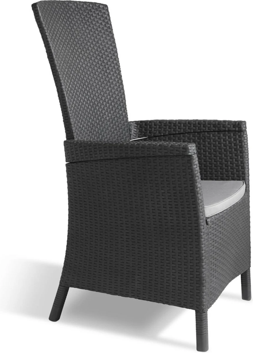 Allibert Vermont Verstelbare Tuinstoel - 64x68x107cm - Grafiet 13 Allibert Vermont Verstelbare Tuinstoel - 64x68x107cm - Grafiet - Afbeelding 11